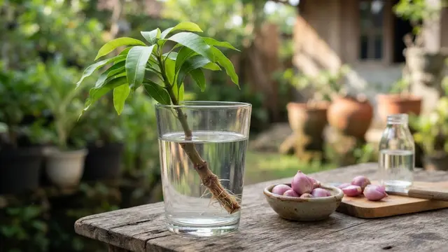 Stek Pohon Mangga dengan Media Air
