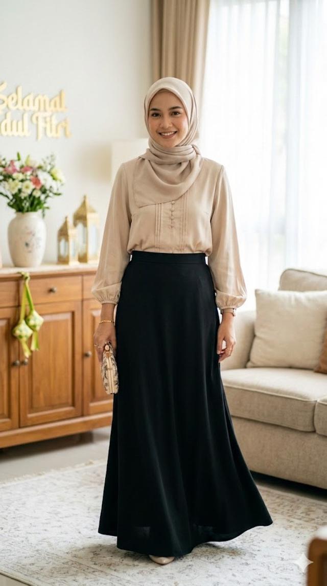 2. Blouse Champagne atau Cream