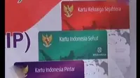 3 kartu yang dibagikan terdiri dari 872 Kartu Keluarga Sejahtera, 742 Kartu Indonesia Pintar, 2614 Kartu Indonesia Sehat.