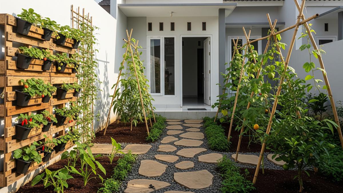 9 Desain Taman Buah Mini dengan Jalur Taman Natural, Estetis dan Produktif