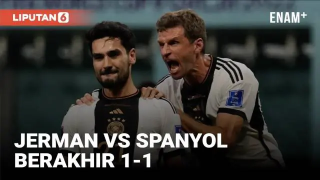 Duel big match antara Spanyol vs Jerman pada Grup E Piala Dunia 2022 Qatar di Stadion Al Bayt, Kota Al Khor, Senin (28/11) dini hari, berakhir tanpa pemenang setelah kedua tim bermain imbang 1-1.