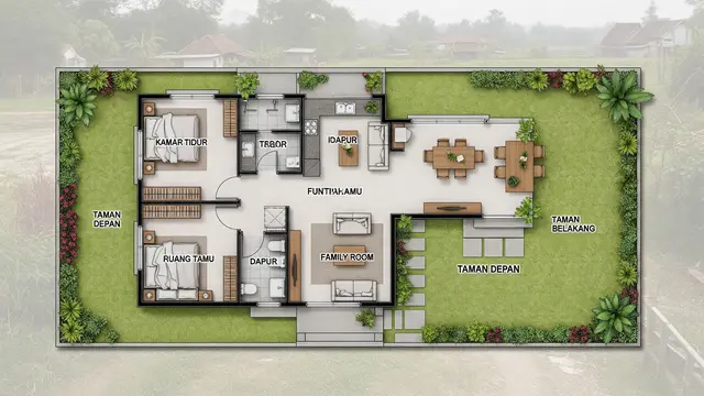 Model Rumah Minimalis dengan Halaman Luas