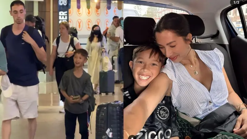 Kenji anak kedua Irfan dan Jennifer Bachdim naik pesawat sendiri dari Belanda ke Bali. (Foto: Instagram Jennifer Bachdim)