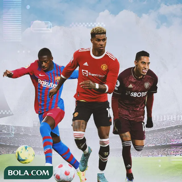 Ilustrasi - Ousman Dembele, Marcus Rashdford, Rapinha