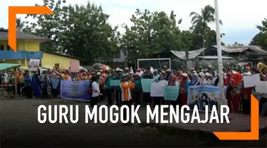 Ribuang guru SMA dan SMK di Kabupaten Mimika Papua mogok mengajar. Mereka menggelar aksi damai di lapangan Timika. Para guru menuntut pembayaran berabgai tunjangan mereka di tahun 2018 yang belum dibayar