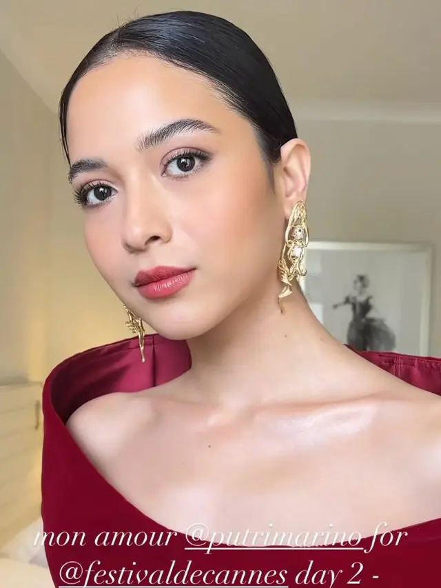 Lady In Red, 5 Pesona Putri Marino Melenggang di Red Carpet Festival Film Cannes dalam Balutan Gaun Bunga Anggrek Bulan