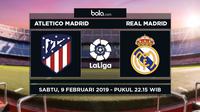 Jadwal La Liga 2018-2019 pekan ke-23, Atletico Madrid vs Real Madrid. (Bola.com/Dody Iryawan)