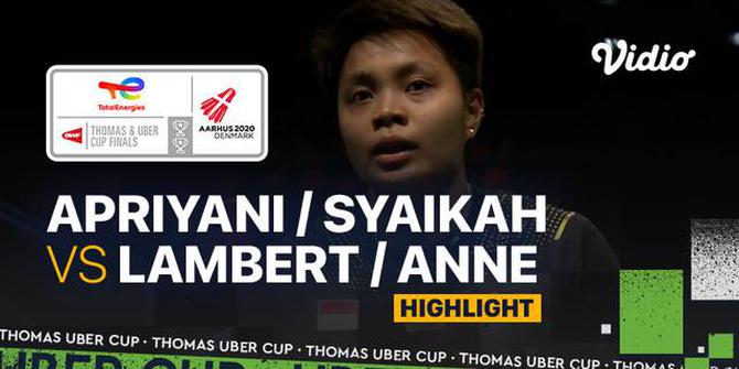 VIDEO Piala Uber 2020: Apriyani Rahayu / Putri Syaikah Pastikan Indonesia Tundukkan Prancis di Grup A