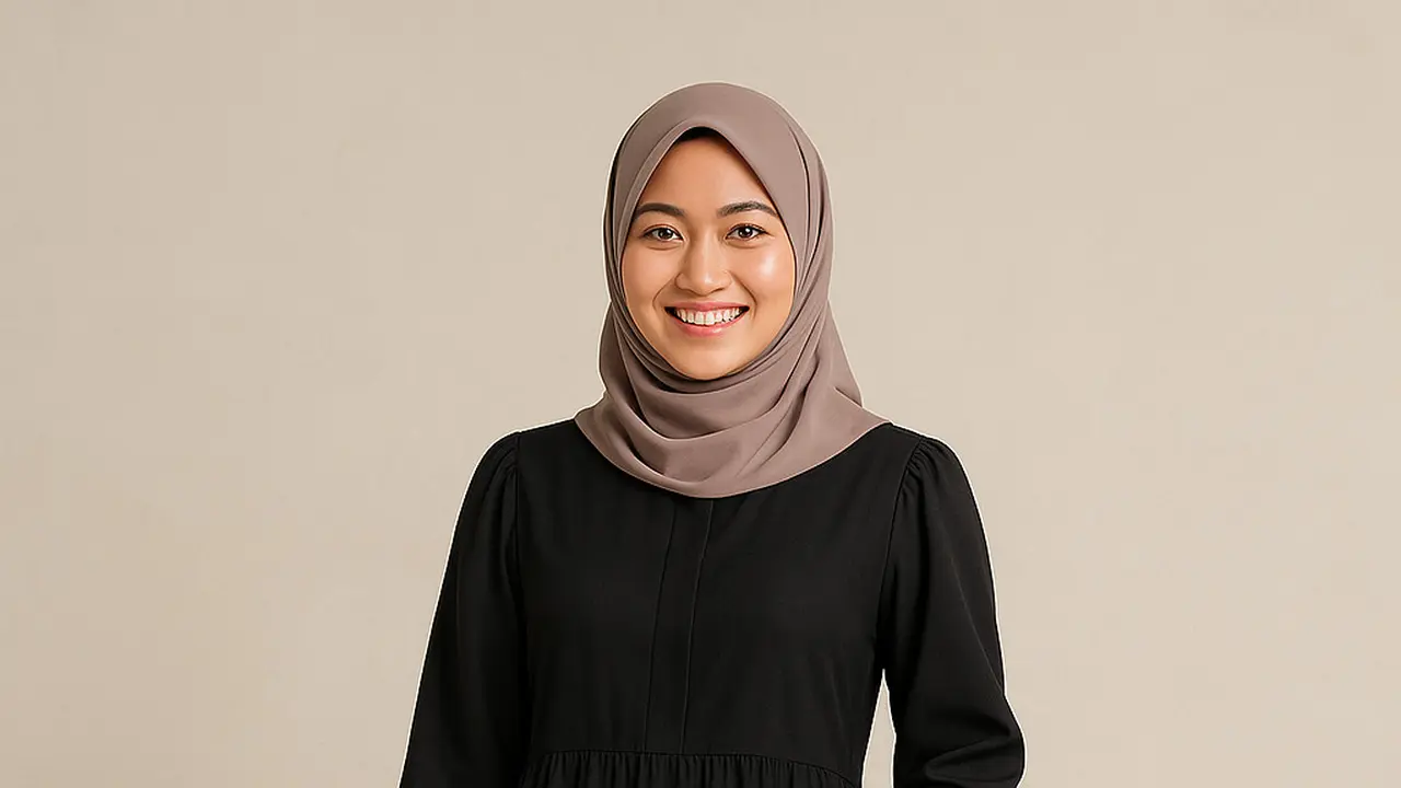 Model Gamis Hitam Kekinian 2025/ Ilustrasi oleh AI