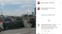 2 SUV Saling Seruduk di Jalan Raya (Instagram @agoez_bandz4)