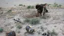 Anggota dari Unit Perlawanan Sinjar (YBS) yang berafiliasi dengan Partai Pekerja Kurdistan (PKK) memasang ranjau darat di sebuah jalur yang dilintasi kelommpok ekstremis ISIS dekat Desa Umm al-Dhiban, Irak utara, 30 April 2016. (REUTERS/Goran Tomasevic)