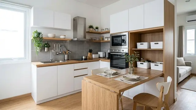 Kitchen Set Multifungsi dengan Meja Lipat