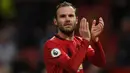 Juan Mata (260 laga) Penyerang Timnas Spanyol ini bergabung dengan Mancester united pada tahun 2014. Selama berseragam The Red Devils, Mata telah mencatatkan 260 penampilan. (AFP/Oli Scarff)