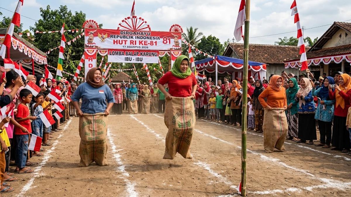 Ragam Lomba Kemerdekaan 17 Agustus 1945 HUT RI Ke-81 Ibu-Ibu Yang Penuh Gelak Tawa