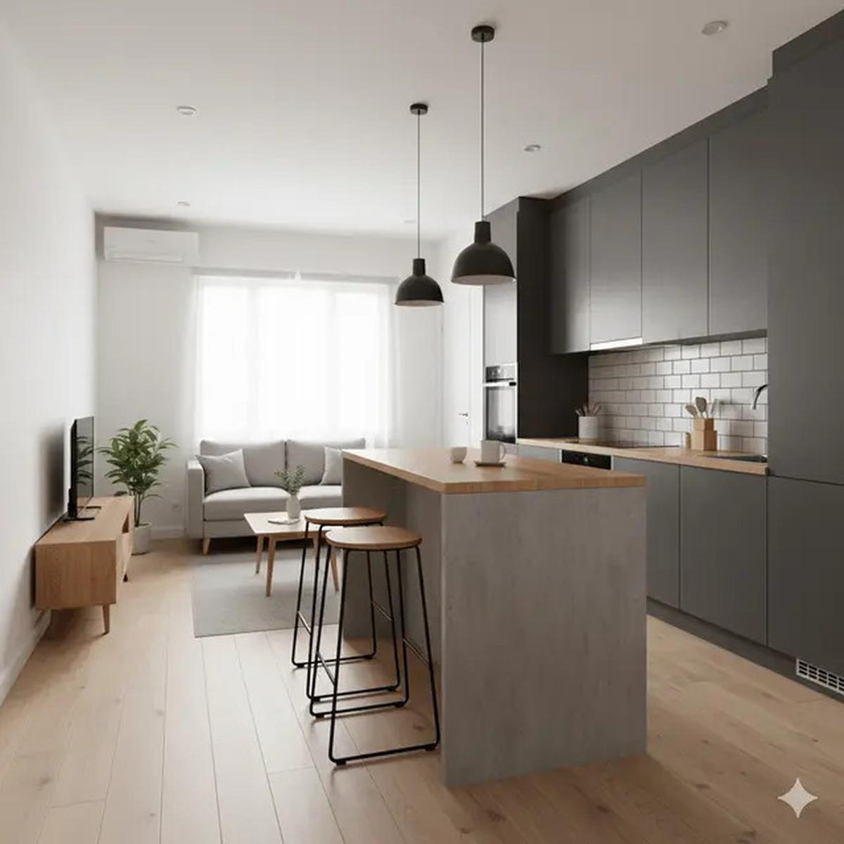 9 Model Dapur Kecil dengan Meja Bar, Solusi Hemat Ruang Tetap Estetik