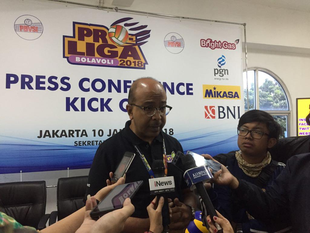 Hanny Surkatty beri penjelasan soal Proliga 2018 (Liputan6.com/Muhammad Adi Yaksa)