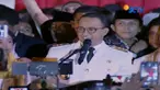 Dalam orasinya, Anies Baswedan menguraikan tentang sejarah Jakarta era Sunda Kelapa, masa penjajahan, sampai Jakarta masa kini.