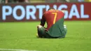 Timnas Portugal gagal lolos ke semifinal UEFA Nations League usai disingkirkan Spanyol dengan skor tipis 0-1 pada laga terakhir Grup B di Estadio Municipal de Braga, Rabu (28/9/2022) dini hari WIB. (AP/Rui Vieira)