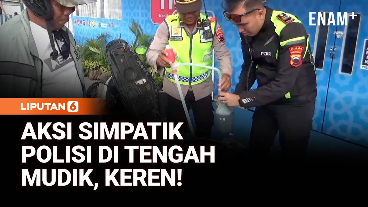 Kehabisan Bensin di Jalan, Pemudik Ini Diselamatkan Polisi