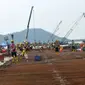 Perkembangan pembangunan sisi laut Terminal Kijing yang berada di Kabupaten Mempawah, Kalimantan Barat.