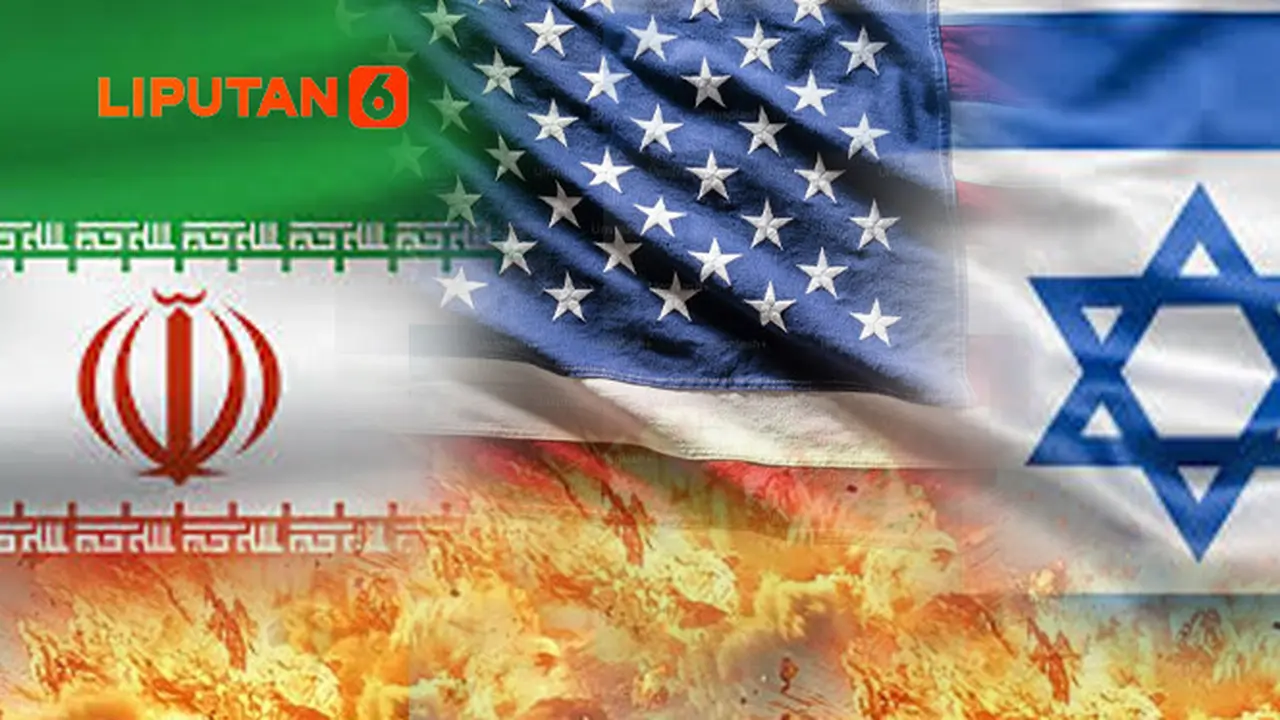 Banner Infografis Kronologi Perang Iran vs Israel dan Amerika Serikat.