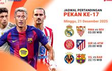 Simak Jadwal Pertandingan La Liga Pekan ke-17, Eksklusif di Vidio