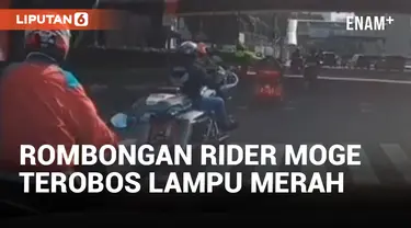 Rombongan Pengendara Moge Ramai-ramai Terobos Lampu Merah