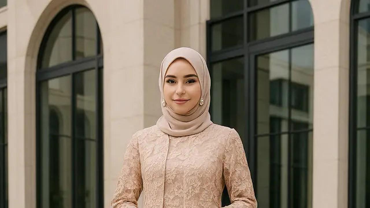 7 Model Gamis dengan Outer Motif Bunga
