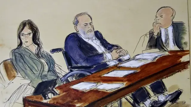 Lukisan persidangan vonis hukuman Harvey Weinstein (Elizabeth Williams via AP)