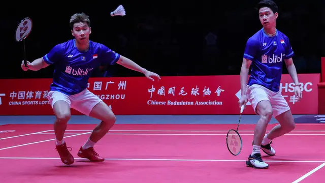 Ganda putra Indonesia, Kevin Sanjaya Sukamuljo/Marcus Fernaldi Gideon.