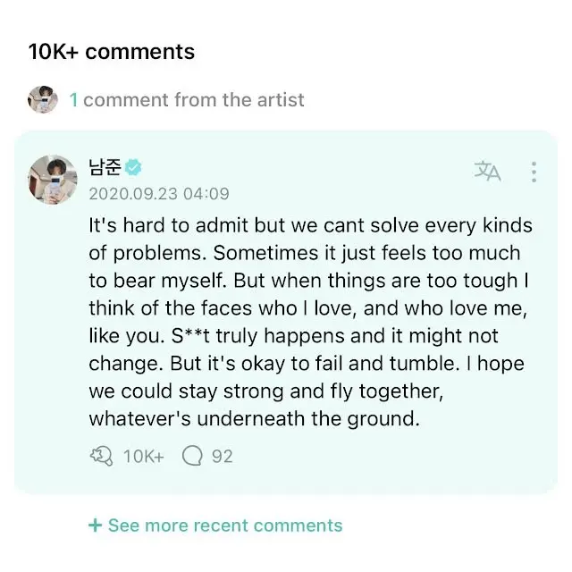 Advice RM di Weverse Untuk ARMY.