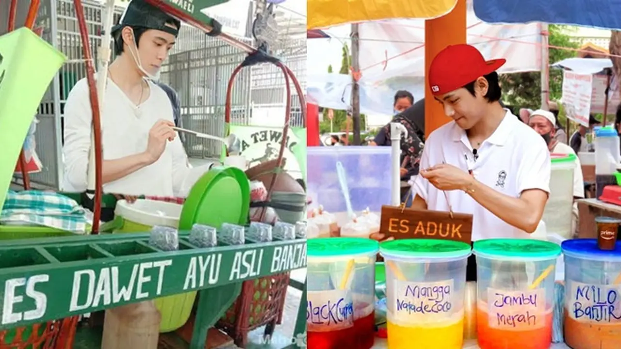 6 Editan Foto Artis Cowok Korea Jualan Es Takjil Ini Bikin Ngakak