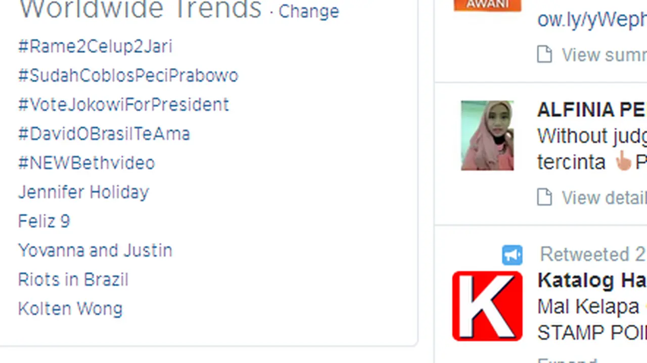 #Rame2Celup2Jari Jadi Trending Topic di Indonesia dan Dunia