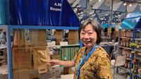 CEO dan Co-Founder PT Seaweedtama Biopac Indonesia, Dr. Noryawati saat ditemui dalam acara BRI UMKM EXPO(RT) 2025 di ICE BSD Hall 5, Tangerang, Banteng, Kamis, (30/1/2025). (Credit: Liputan6.com/Gilar Ramdhani)