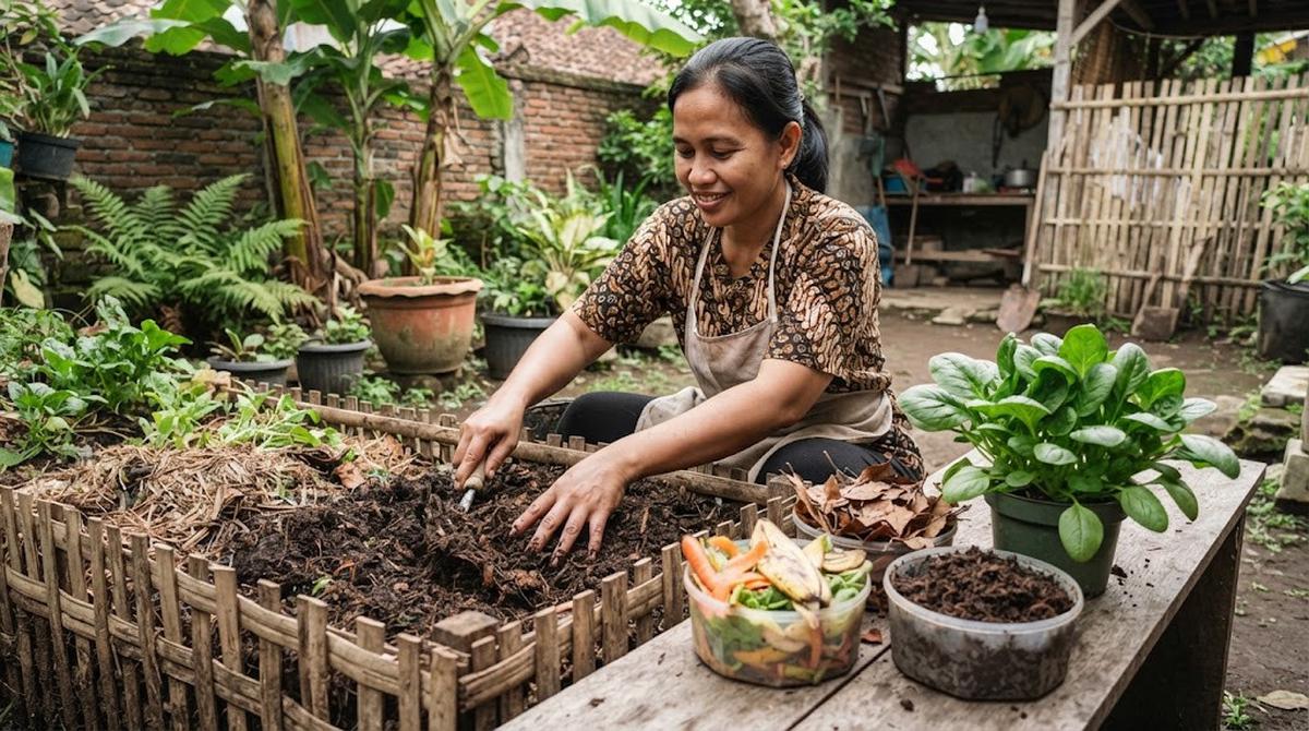 Kompos dari Sisa Sayuran dan Daun Kering