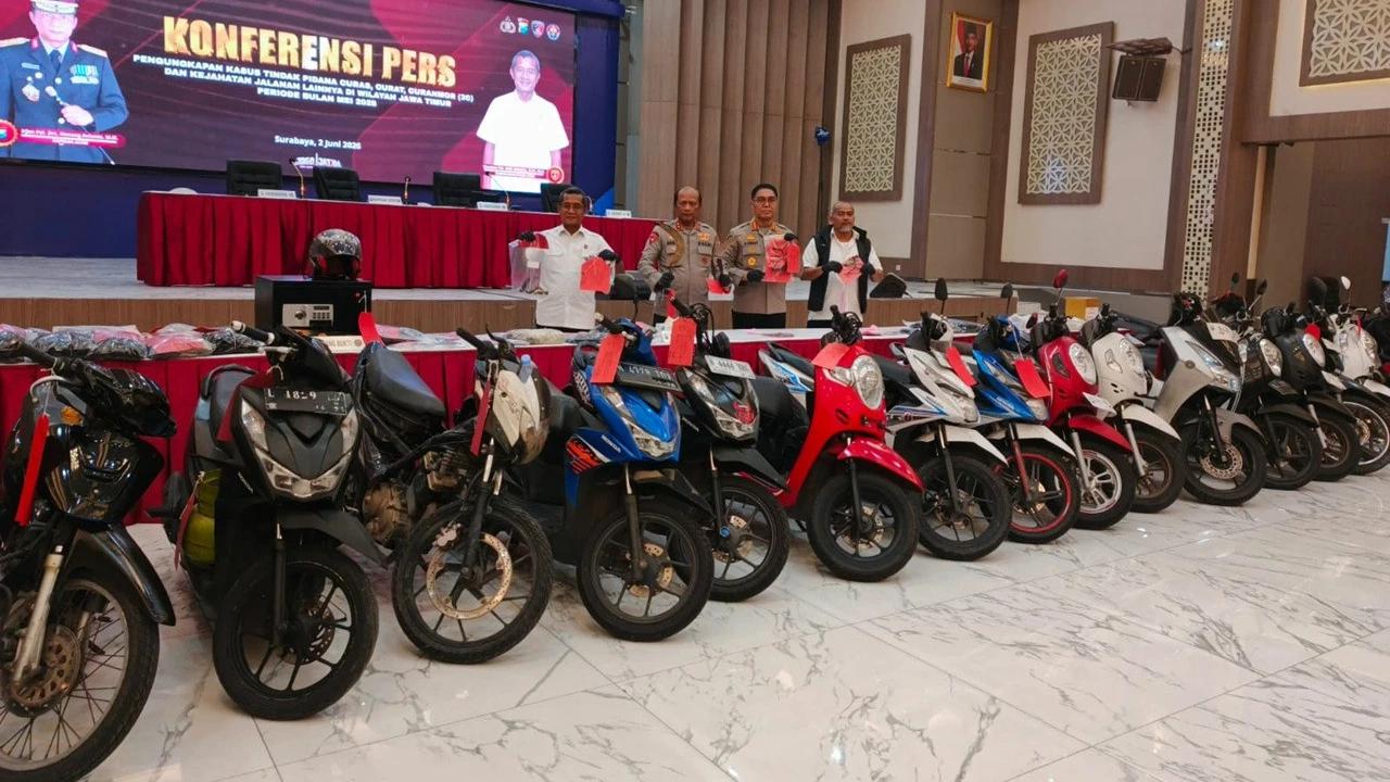 Polisi Bongkar 320 Kasus Begal Motor di Jatim, 319 Tersangka Ditangkap
