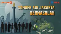 Banner: Sumber Air Tanah Jakarta Bermasalah (Liputan6.com/Trie Yasni)