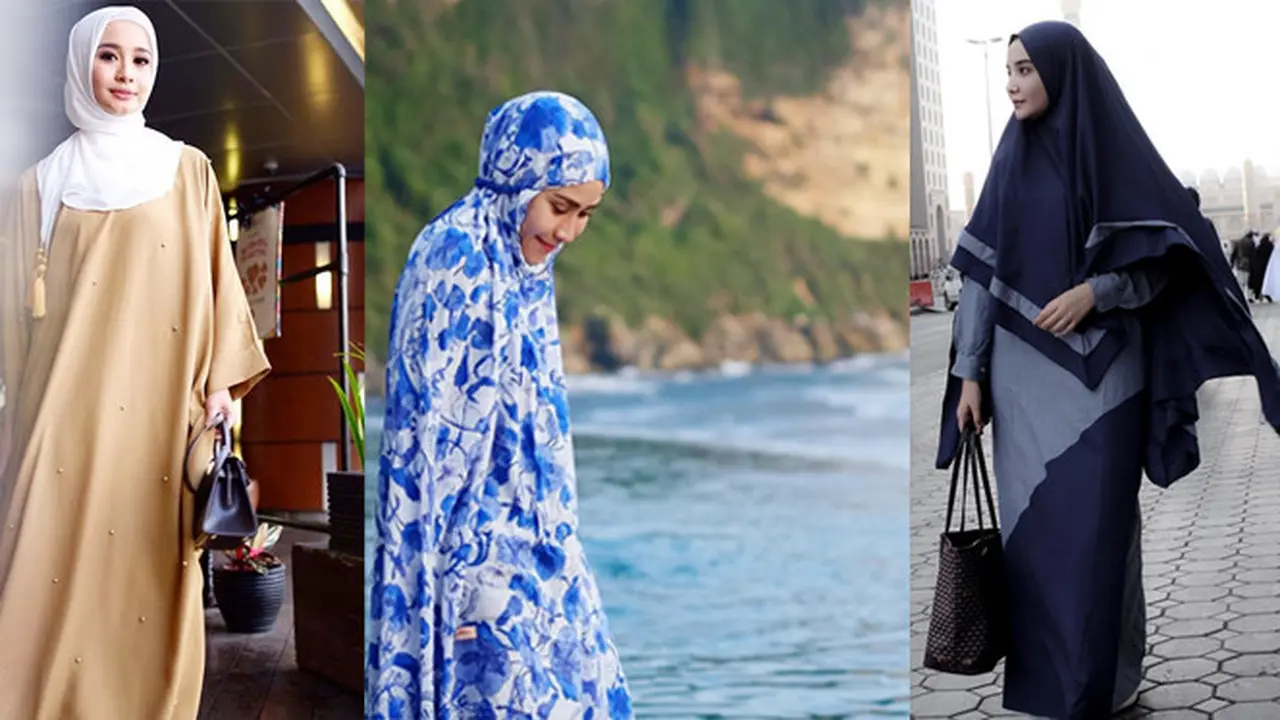 Yuk, cari inspirasi mengenakan dan memilih mukena dan baju gamis dari 3 artis cantik ini!