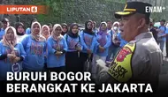 Dikawal Ketat Polisi, Buruh Bogor Berangkat ke Jakarta