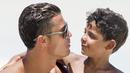 Cristiano Ronaldo bersama CR7 Junior. (Splash News via Daily Mail)