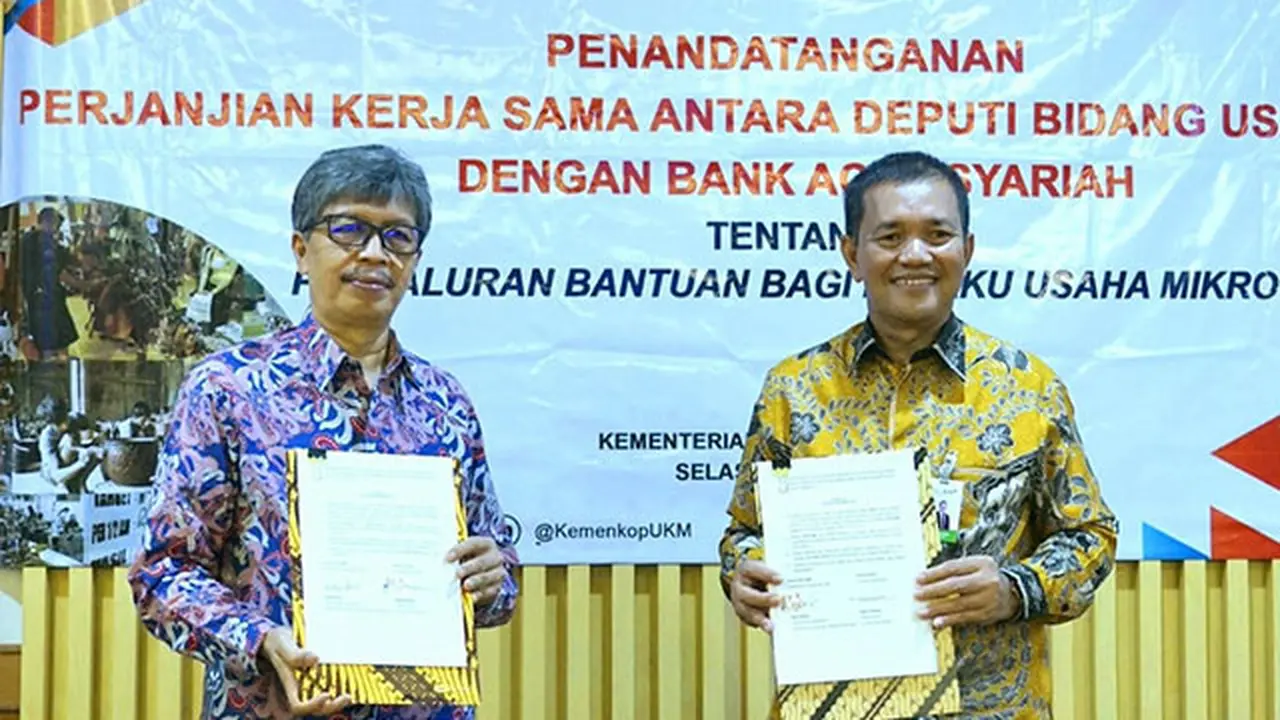 Deputi Bidang Usaha Mikro dan Bank Aceh Syariah Tandatangani PKS  tentang Penyaluran BPUM di Aceh