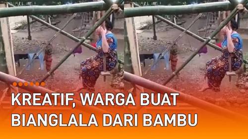 VIDEO: Kreatif, Warga Kampung Buat Bianglala dari Bambu