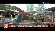 Viral, puting beliung porandakan atap kantin di kawasan Rasuna Garden, Kuningan, Jakarta Selatan, saat warga sedang istirahat makan.