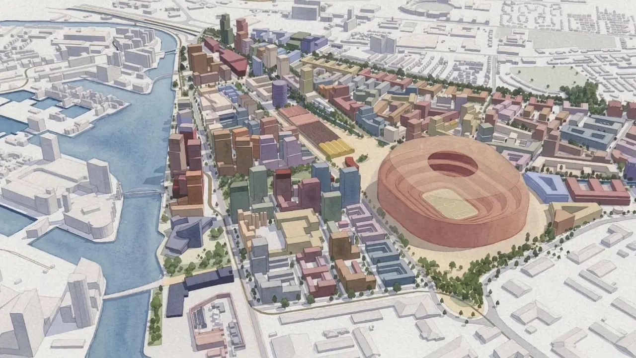 Ilustrasi calon stadion baru Manchester United