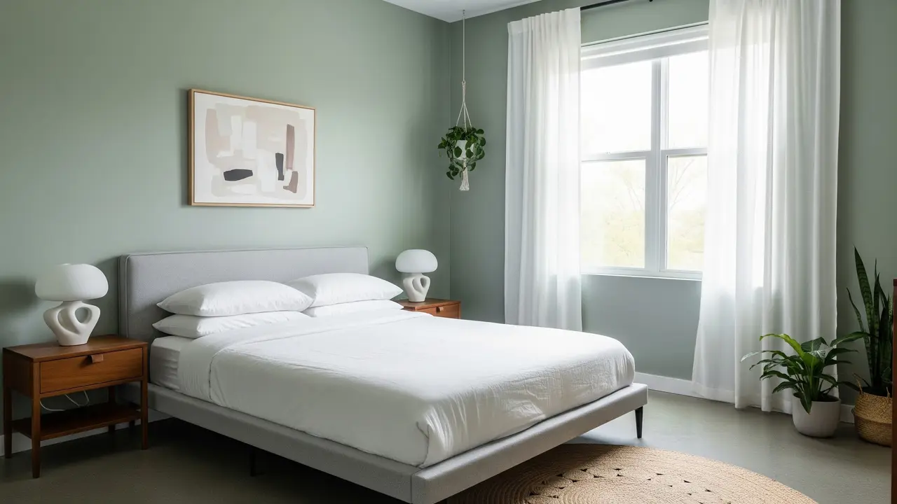 Kamar TIdur Minimalis Cat Sage Green