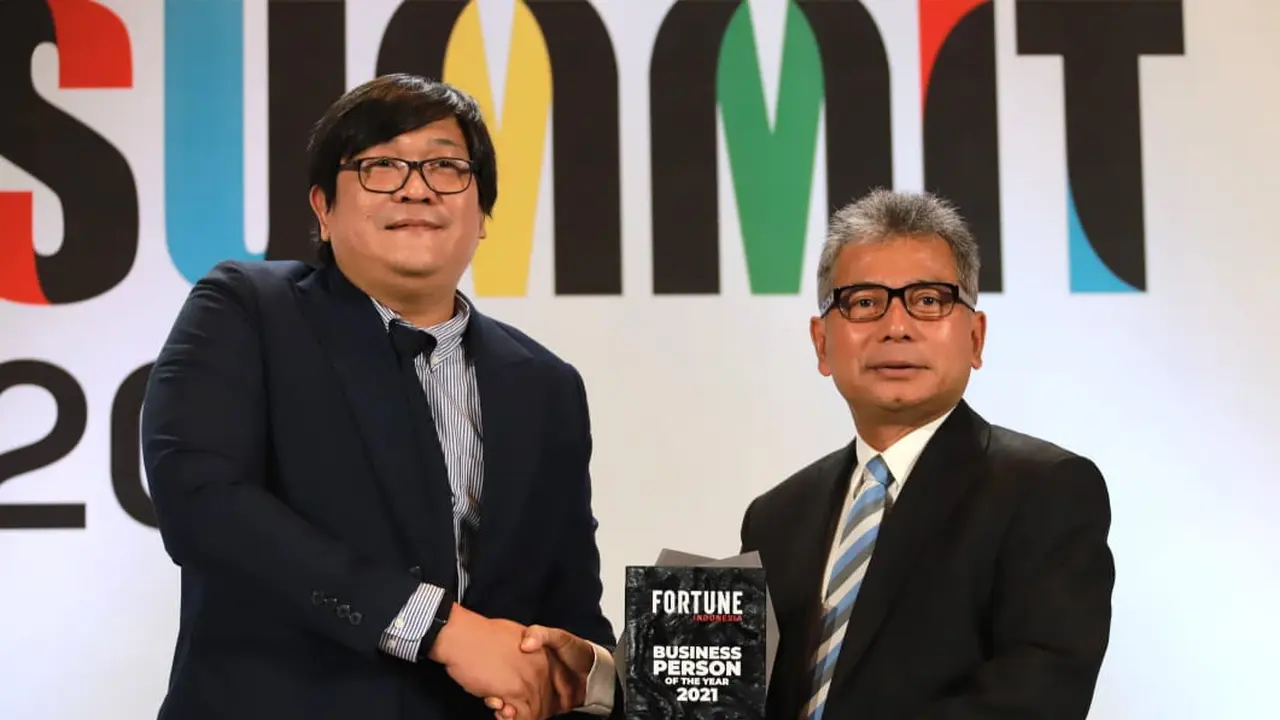 Pada acara FORTUNE Indonesia Summit 2022, Direktur Utama Bank Rakyat Indonesia Sunarso dinobatkan sebagai “Business Person of the Year”. (Photo credit : PT Bank Rakyat Indonesia (Persero Tbk)