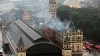 Museum stasiun kereta api yang terbakar di Sao Paolo, Brasil. (Reuters)