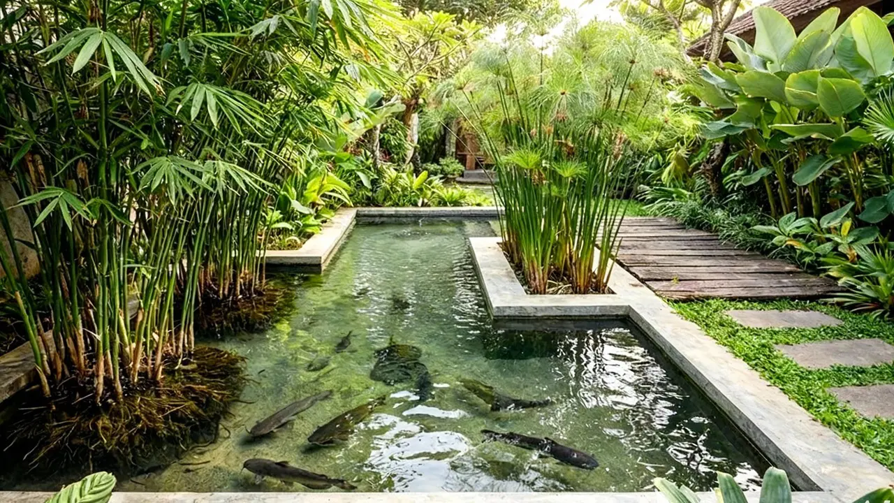 Model Kolam Ternak Lele Sekaligus Taman Air