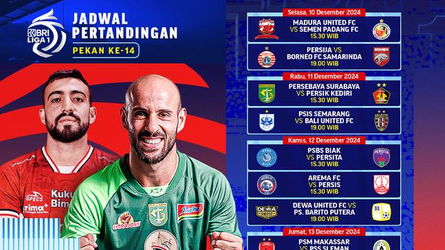 Jadwal Pertandingan BRI Liga 1 2024/25 Matchweek 14 di Vidio