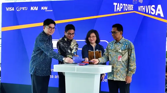 Ilustrasi peresmian peluncuran visa contactless/Visa